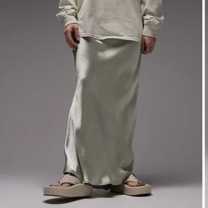 Topshop bias cut satin maxi skirt